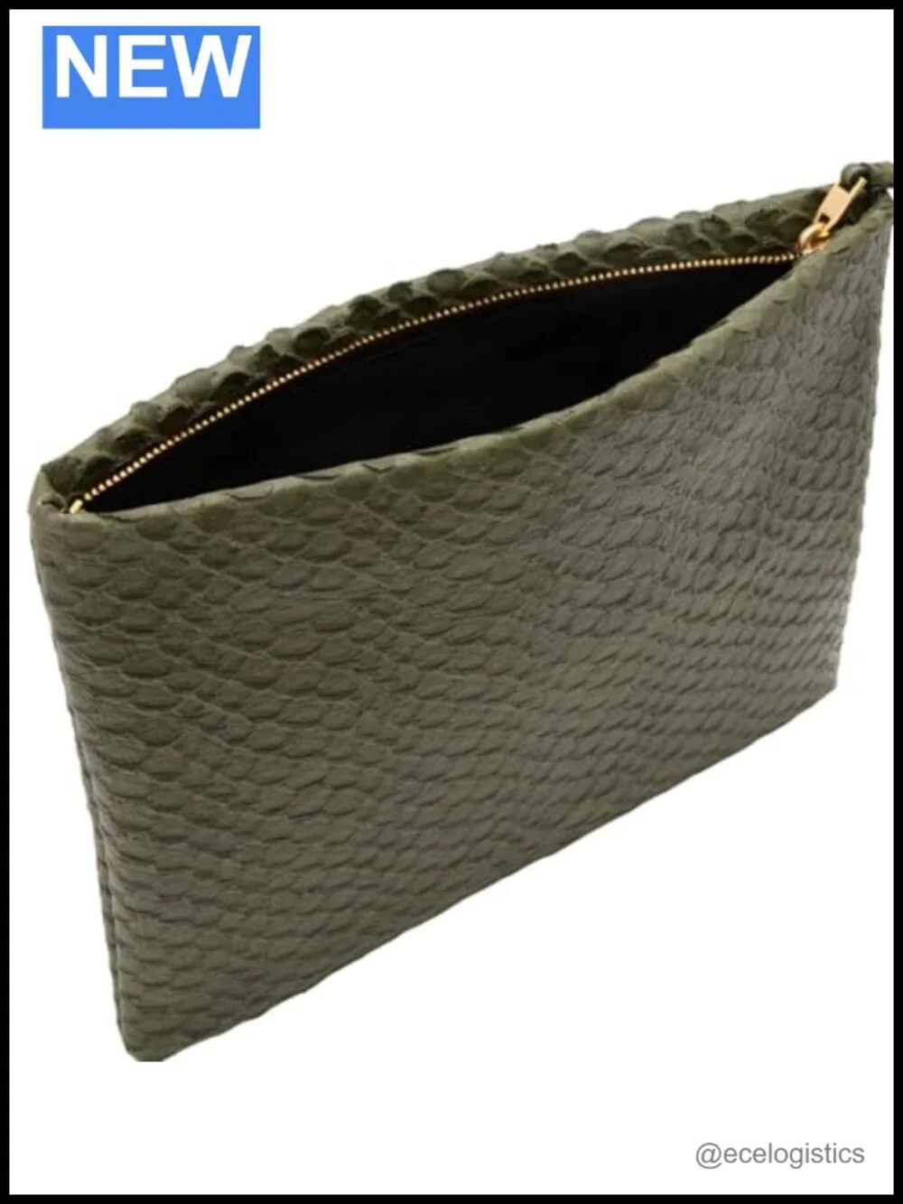 AllSaints Bettina Snake Clutch Handbag Cow Leather